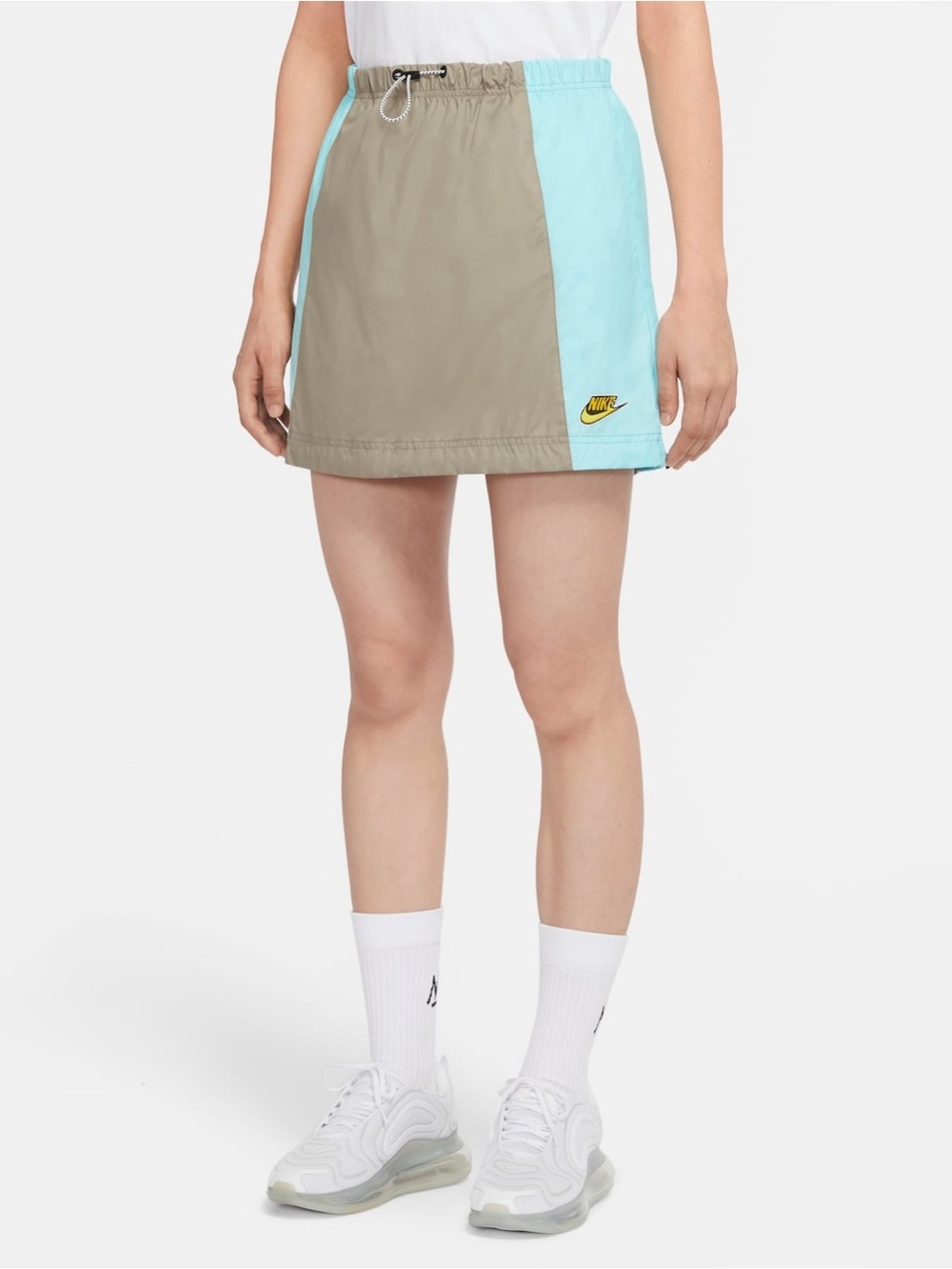 Nike Taupe and Light Blue Panel Wind Skirt
